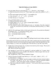 Math 342 Problem set 6 (due 18/10/11) (Z/mZ) 1.
