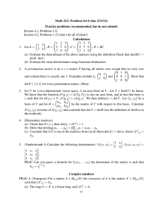 Math 223: Problem Set 8 (due 2/11/12) Section 4.1, Problems 1-8.