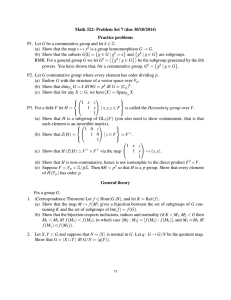 Math 322: Problem Set 7 (due 30/10/2014) Practice problems
