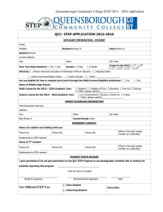 Queensborough Community College STEP 2015 – 2016 Application