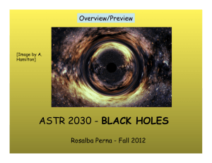 BLACK HOLES Overview/Preview  Rosalba Perna - Fall 2012