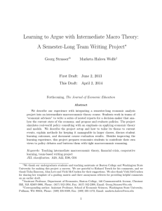 Learning to Argue with Intermediate Macro Theory: ∗ Georg Strasser