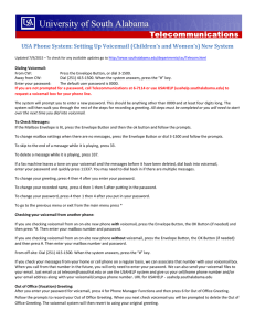 USA Phone System: Setting Up Voicemail (Children’s and Women’s) New...