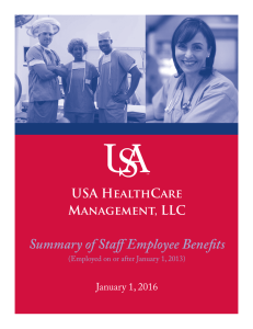 Summary of Staff Employee Benefits USA H C