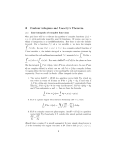 3 Contour integrals and Cauchy’s Theorem 3.1 Line integrals of complex functions