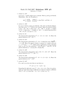 Math 211 Fall 2007: Solutions: HW #5