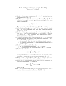 Math 428 Topics in Complex Analysis (Fall 2006) Homework Problems