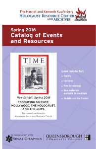 Catalog of Events and Resources Spring 2016