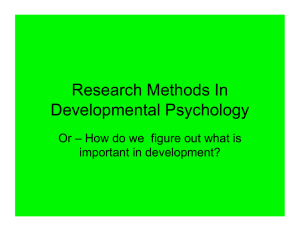 Research Methods In Developmental Psychology important in development?
