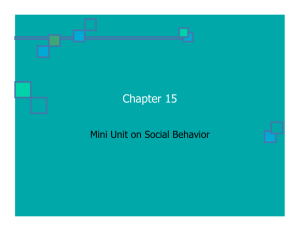 Chapter 15 Mini Unit on Social Behavior