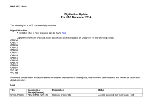 Digitisation Update For UAG December 2014