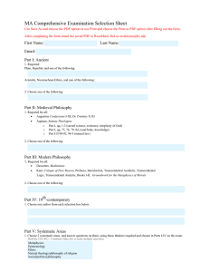 MA Comprehensive Examination Selection Sheet