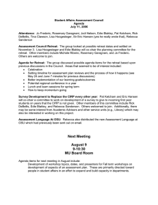 Student Affairs Assessment Council Agenda July 11, 2006