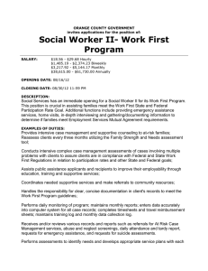 Social Worker II- Work First Program