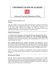 External Proposal Submission Policy Scope UNIVERSITY OF SOUTH ALABAMA