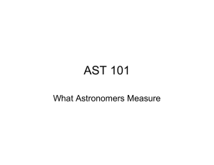 AST 101 What Astronomers Measure