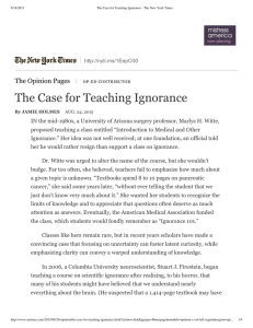 The Case for Teach The Opinion Pages