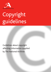 Copyright guidelines Guidelines about copyright affecting information supplied