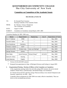 QUEENSBOROUGH COMMUNITY COLLEGE Committee on Committees of the Academic Senate