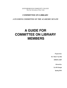 A GUIDE FOR COMMITTEE ON LIBRARY MEMBERS