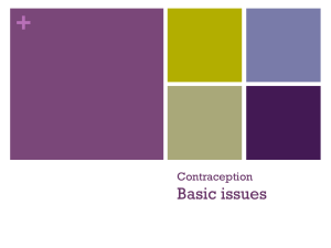 + Basic issues Contraception