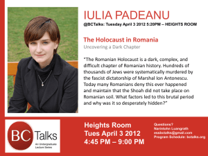 IULIA PADEANU The Holocaust in Romania