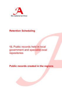 Public records held in local government and specialist local repositories
