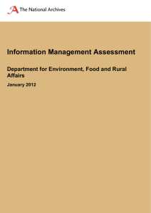 Information Management Assessment  Department for Environment, Food and Rural Affairs