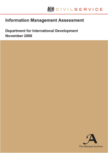 Information Management Assessment Department for International Development November 2008