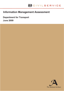 Information Management Assessment Department for Transport June 2009