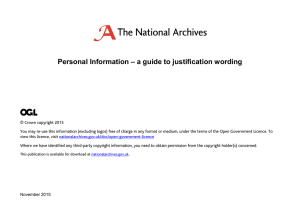 Personal Information – a guide to justification wording