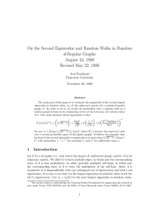 On the Second Eigenvalue and Random Walks in Random d