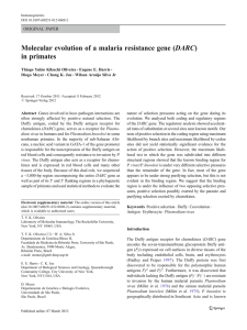 DARC) Molecular evolution of a malaria resistance gene ( in primates ORIGINAL PAPER