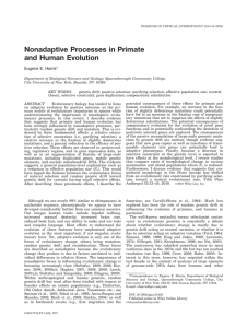 Nonadaptive Processes in Primate and Human Evolution Eugene E. Harris*