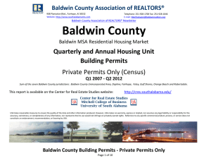 Baldwin County Quarterly and Annual Housing Unit Building Permits Private Permits Only (Census)