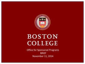 Office for Sponsored Programs BRIEF November 11, 2014