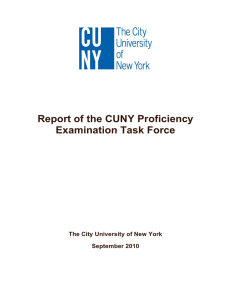 Report of the CUNY Proficiency Examination Task Force