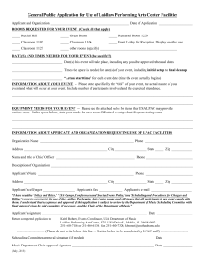 General Public Application for Use of Laidlaw Performing Arts Center...