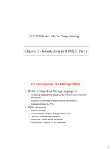 Chapter 2 - Introduction to HTML5: Part 1