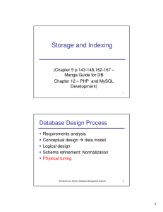 Storage and Indexing Database Design Process