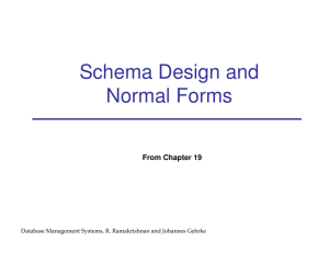 Schema Design and Normal Forms From Chapter 19