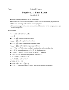 Physics 121: Final Exam
