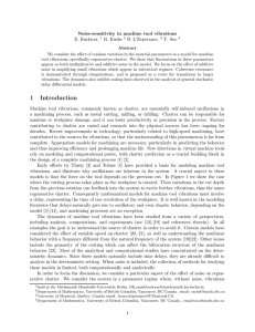 Noise-sensitivity in machine tool vibrations E. Buckwar, R. Kuske B. L’Esperance,