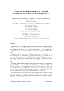 Noise-induced coherence and network oscillations in a reduced bursting model Stefan Reinker