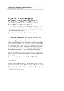 A Posteriori Error Estimation for hp-Version Time-Stepping Methods for