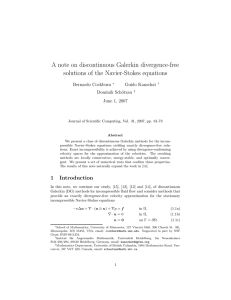 A note on discontinuous Galerkin divergence-free solutions of the Navier-Stokes equations
