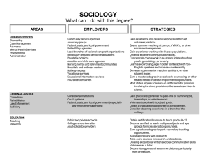 SOCIOLOGY What can I do with this degree? EMPLOYERS STRATEGIES
