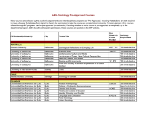 A&amp;S- Sociology Pre-Approved Courses