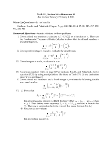 Math 331, Section 201—Homework #2 Warm-Up Questions —do not hand in