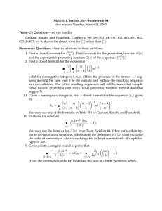 Math 331, Section 201—Homework #4 Warm-Up Questions —do not hand in